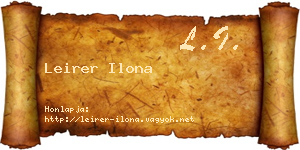 Leirer Ilona névjegykártya